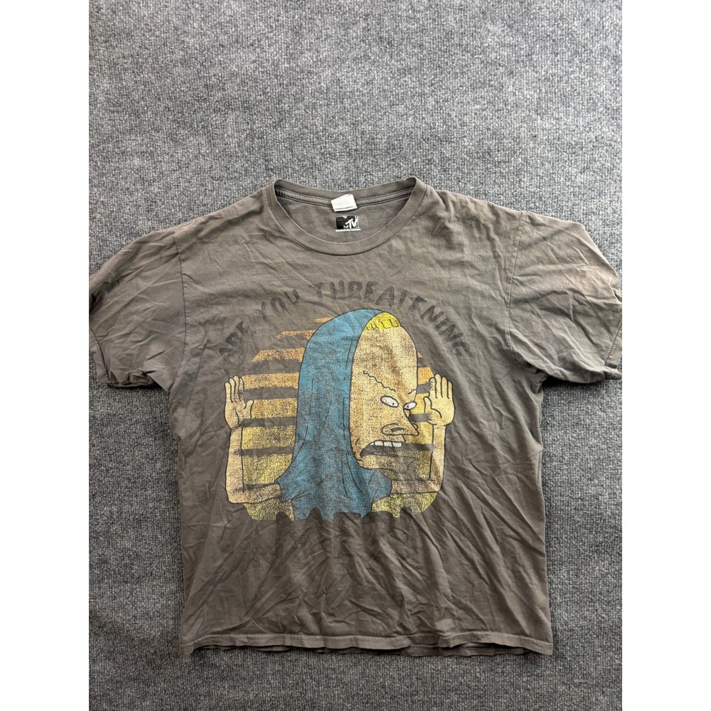 MTV Beavis and Butt-Head T-Shirt Mens Large Grey Cornholio Graphic Tee